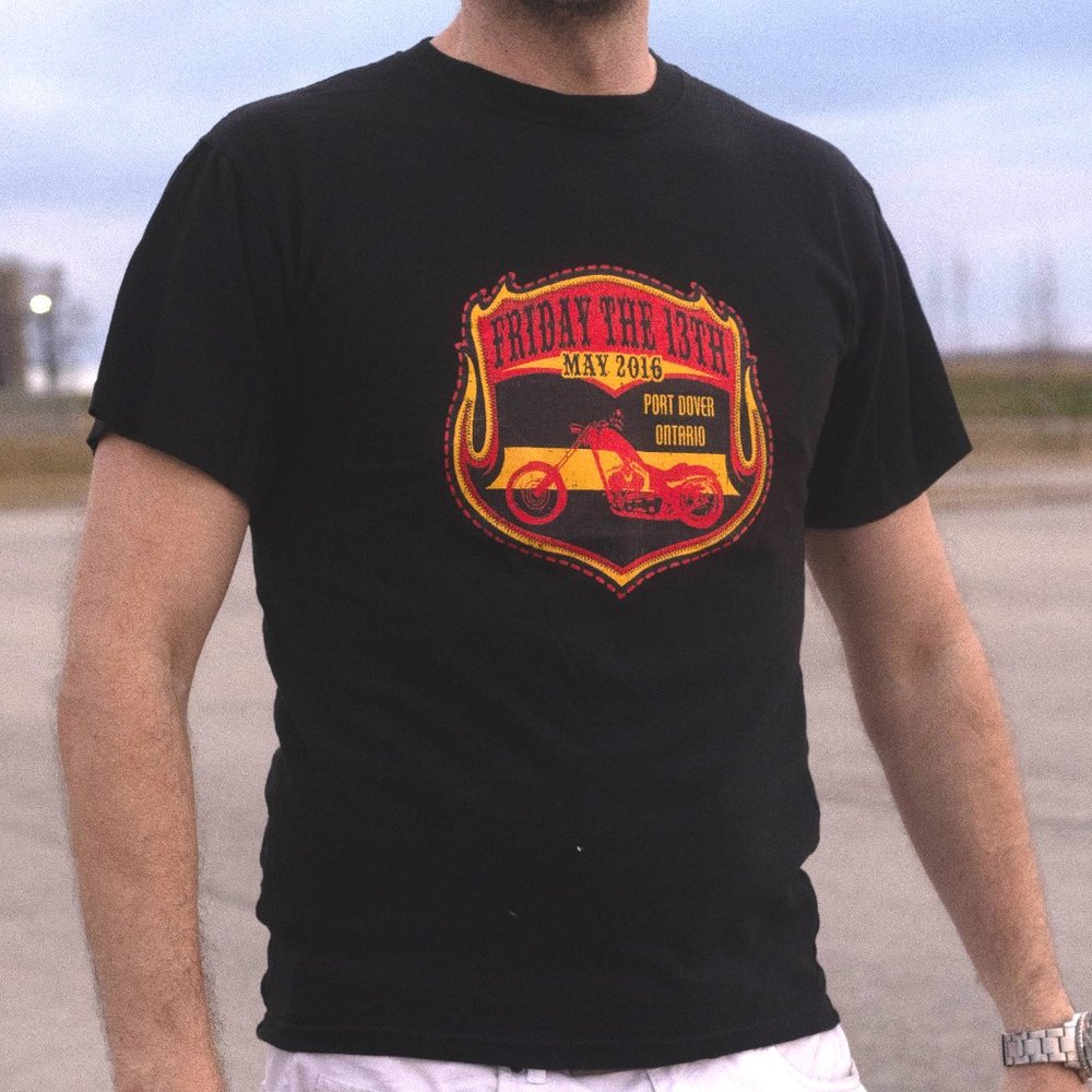 Friday the 13th Motorcycle T-shirt Sized Medium 100% Preshrunk Cotton